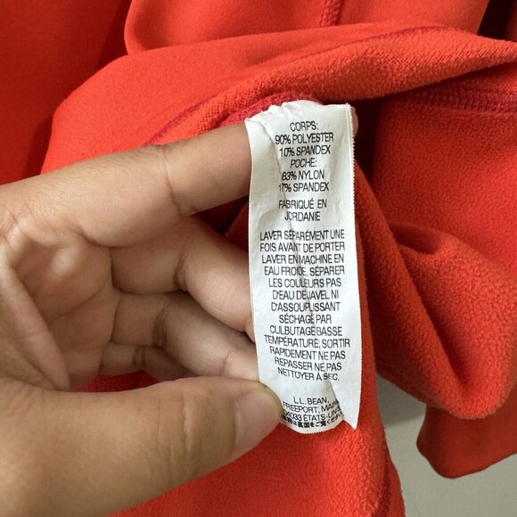 LL BEAN Mens Mountain Fleece Half Zip Orange Outdoors Sz M Regular Pullover - Picture 11 of 16